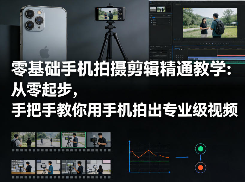 零基础手机拍摄剪辑精通教学：从零起步，手把手教你用手机拍出专业级视频-鼎铸网