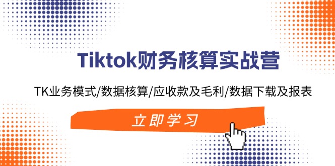 Tiktok财务核算实战营：TK业务模式/数据核算/应收款及毛利/数据下载及报表-鼎铸网