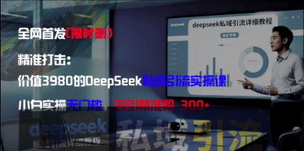 精准打击：价值3980的DeepSeek私域引流实操课，小白实操无门槛，日引精准粉300+-鼎铸网