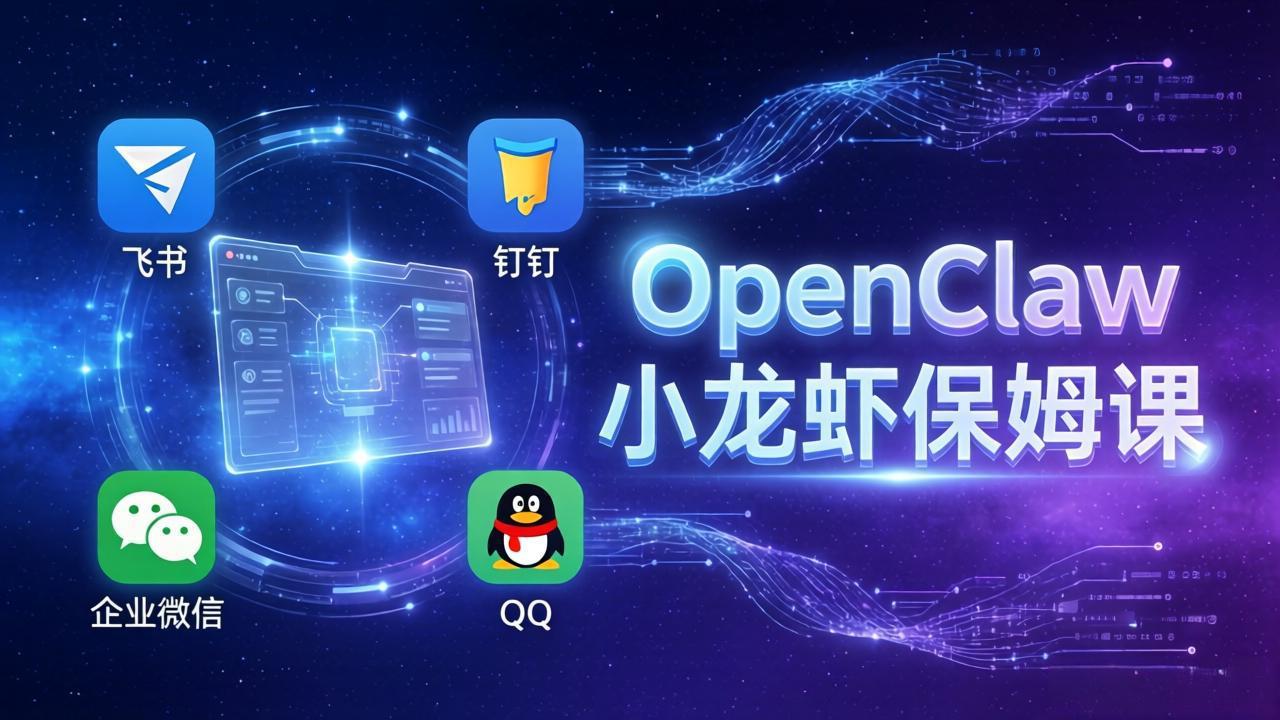 OpenClaw小龙虾保姆课： Windows/macOS/Linux/Docker全系统安装，飞书+钉钉+企业微信+QQ 全接入-鼎铸网
