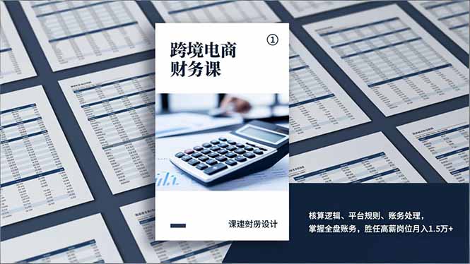 跨境电商财务课，核算逻辑、平台规则、账务处理，掌握全盘账务，胜任高薪岗位月入1.5万+-鼎铸网