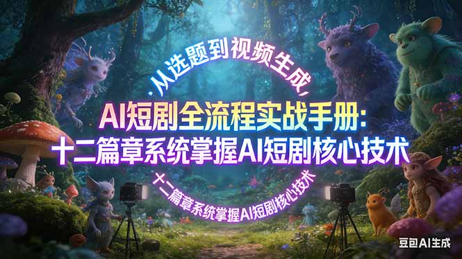 AI 短剧全流程实战手册：从选题到视频生成，十二篇章系统掌握 AI 短剧核心技术-鼎铸网