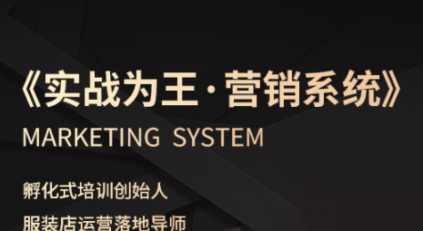 老杨·服装老板必修课《实战为王-营销系统》实现业绩被动式增长-鼎铸网