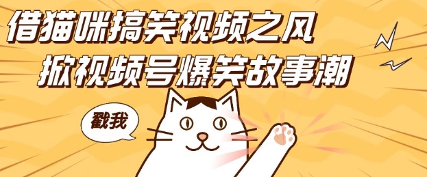 借猫咪搞笑视频之风，掀视频号爆笑故事潮，轻松日入四位数，无门槛快速入门!-鼎铸网