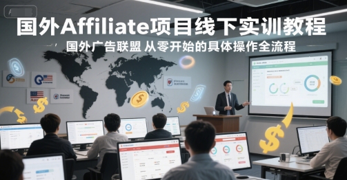 国外Affiliate项目线下实训教程，国外广告联盟从零开始的具体操作全流程-鼎铸网