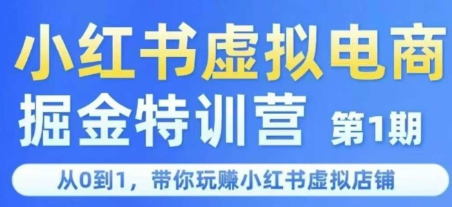 小红书虚拟电商掘金特训营第1期，从0到1，带你玩转小红书虚拟店铺-鼎铸网
