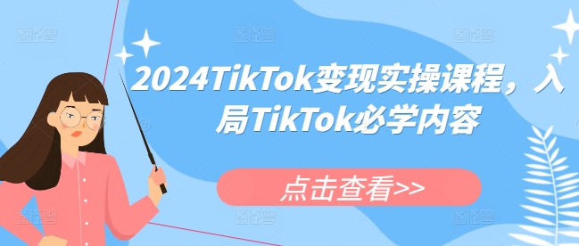 2024TikTok变现实操课程，入局TikTok必学内容-鼎铸网