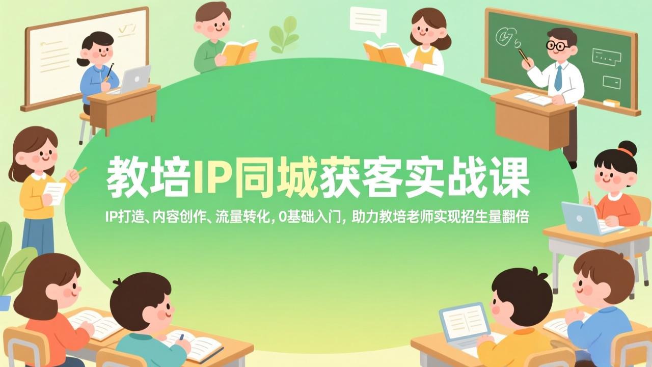 教培IP同城获客实战课，IP打造、内容创作、流量转化，0基础入门，助力教培老师实现招生量翻倍-鼎铸网