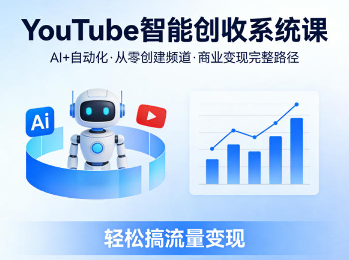 YouTube智能创收系统课，AI+自动化，从零创建YouTube频道并实现商业变现的完整路径，轻松搞流量变现-鼎铸网