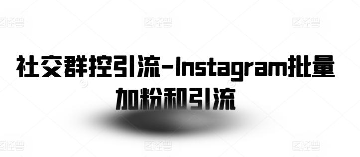社交群控引流-Instagram批量加粉和引流-鼎铸网