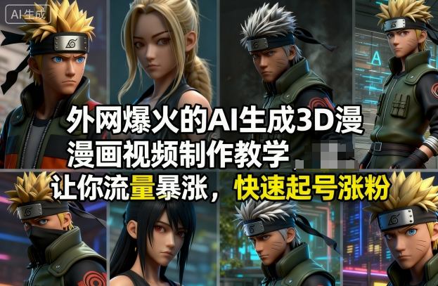 外网爆火的AI生成3D漫画视频制作教学，让你流量暴涨，快速起号涨粉！-鼎铸网