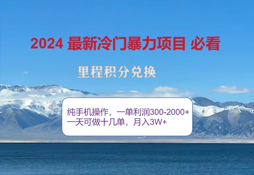 2024惊爆冷门暴利，里程积分最新玩法，高爆发期，一单300+—2000+-鼎铸网