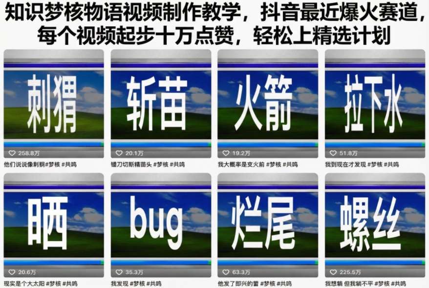 知识梦核物语视频制作教学，抖音最近爆火赛道，每个视频起步十万点赞，轻松上精选计划-鼎铸网