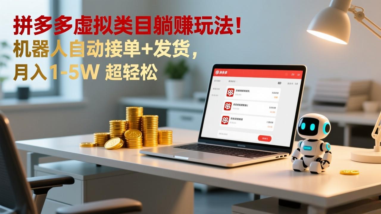 2f3f8a05d3f328faf0feae0f53a6ca20.jpeg 多多虚拟类目躺赚玩法!机器人自动接单+发货,月入 1-5W 超轻松