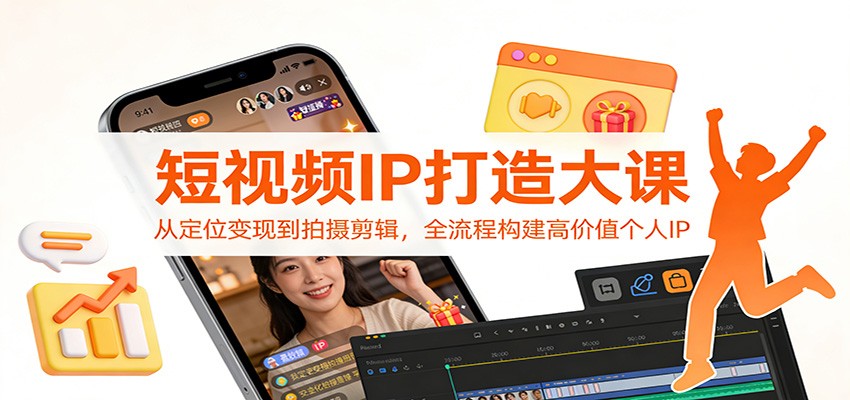 短视频IP打造大课：从定位变现到拍摄剪辑，全流程构建高价值个人IP-鼎铸网