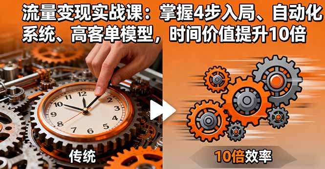 流量变现实战课：掌握4步入局、自动化系统、高客单模型，时间价值提升10倍-鼎铸网