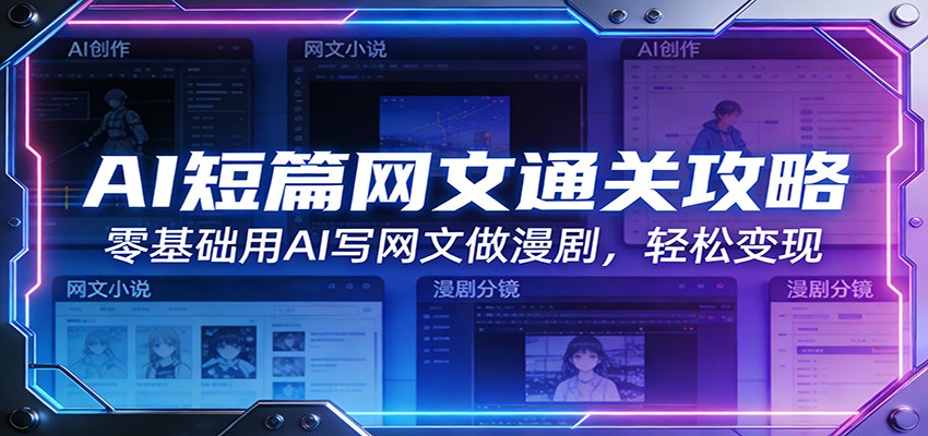 AI短篇网文通关攻略：零基础用AI写网文做漫剧，轻松变现-鼎铸网