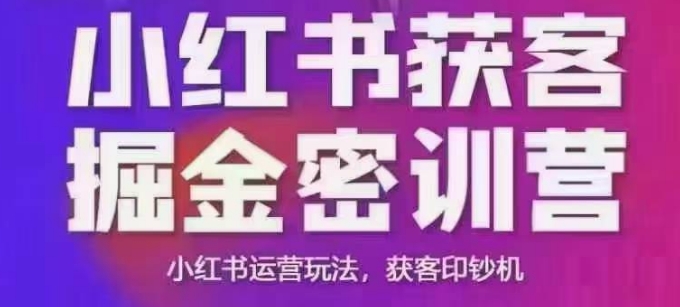 小红书获客掘金线下课，录音+ppt照片，小红书运营玩法，获客印钞机-鼎铸网