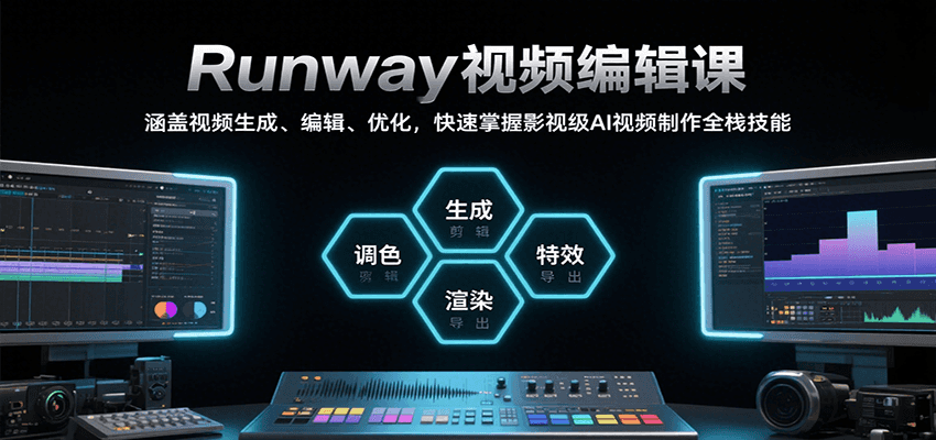 Runway视频编辑课，涵盖视频生成、编辑、优化，快速掌握影视级AI视频制作全栈技能-鼎铸网
