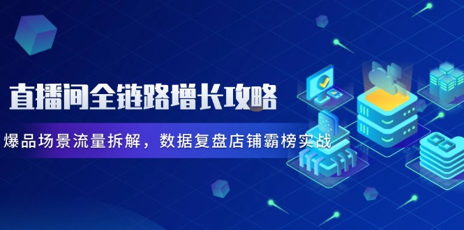 直播间全链路增长攻略，爆品场景流量拆解，数据复盘店铺霸榜实战-鼎铸网