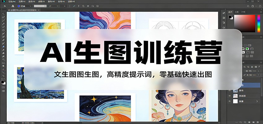 AI生图训练营：文生图图生图，高精度提示词，零基础快速出图-鼎铸网