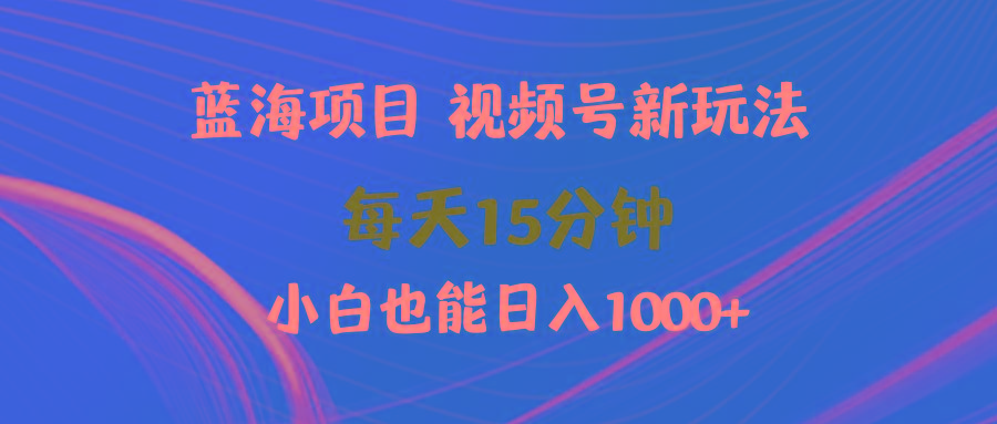 (9813期)蓝海项目视频号新玩法 每天15分钟 小白也能日入1000+-鼎铸网