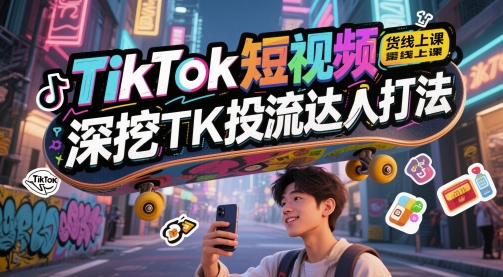 TikTok短视频带货线上课，深挖TK投流达人打法-鼎铸网