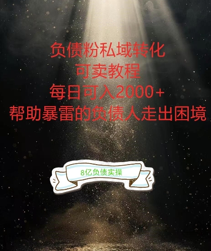 负债粉掘金计划，帮助负债者解决问题，债务规划，债务重组，最好的变现方式【揭秘】-鼎铸网