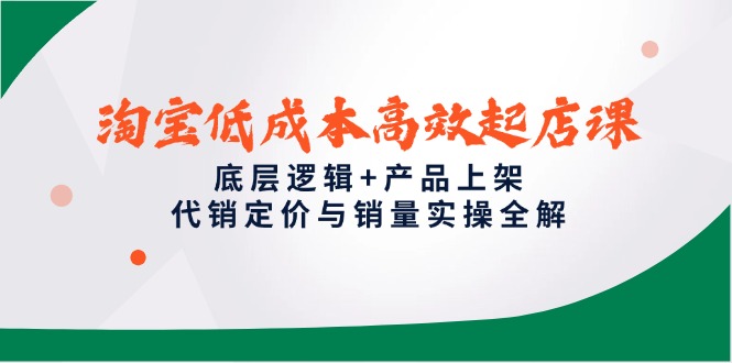 淘宝低成本高效起店课，底层逻辑+产品上架，代销定价与销量实操全解-鼎铸网