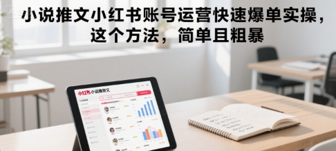 小说推文小红书账号运营快速爆单实操，这个方法，简单且粗暴-鼎铸网
