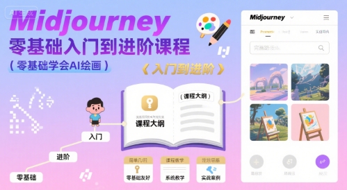 midjourney零基础入门到进阶课程，零基础学会AI绘画-鼎铸网