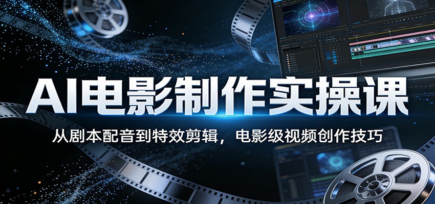 AI电影制作实操课：从剧本配音到特效剪辑，电影级视频创作技巧-鼎铸网