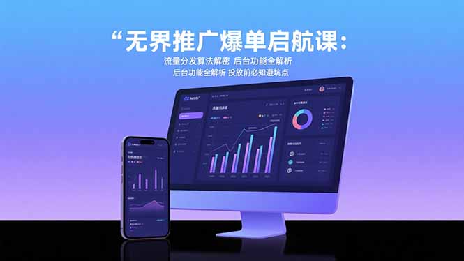 无界推广爆单启航课：流量分发算法解密 后台功能全解析 投放前必知避坑点-鼎铸网