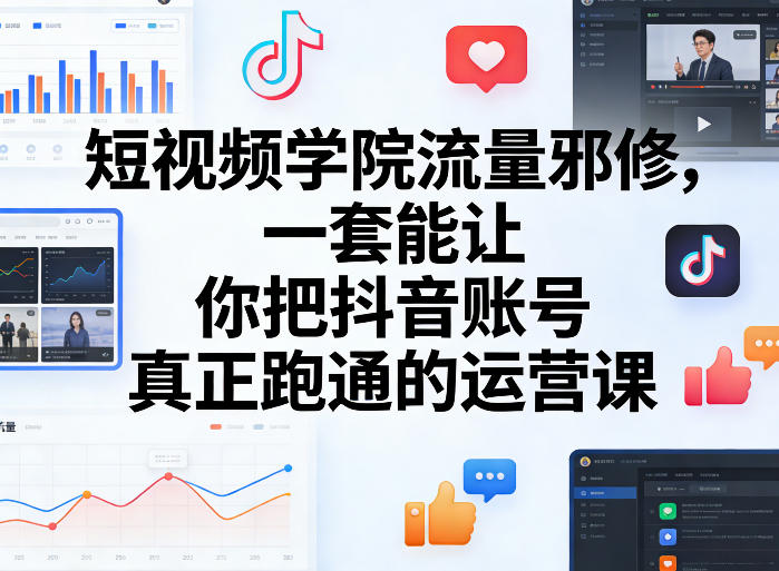 短视频学院流量邪修，一套能让你把抖音账号真正跑通的运营课-鼎铸网