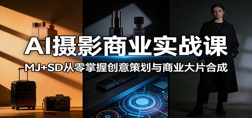 AI摄影商业实战课：MJ+SD从零掌握创意策划与商业大片合成-鼎铸网