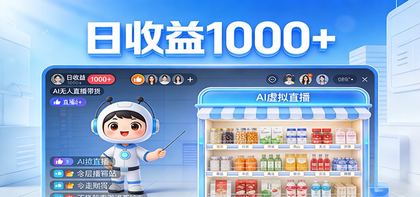 不用露脸不用说话，24小时自动卖货赚钱，全天自动直播，收益看得见-鼎铸网