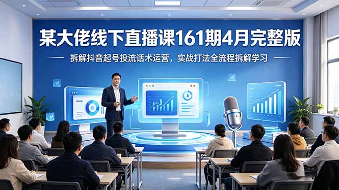 某大佬线下直播课161期4月完整版，拆解抖音起号投流话术运营，实战打法全流程拆解学习-鼎铸网