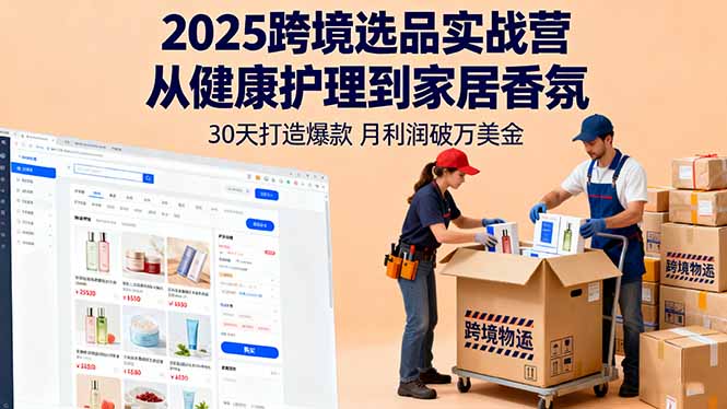 2025跨境选品实战营：从健康护理到家居香氛，30天打造爆款,月利润破万美金-鼎铸网
