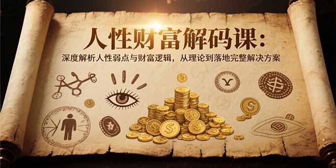 人性财富解码课6.0：深度解析人性弱点与财富逻辑，理论到落地完整解决方案-鼎铸网