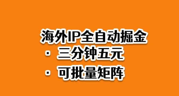 海外ip全自动掘金，2025必做蓝海项目，3分钟落地，矩阵直接开干【揭秘】-鼎铸网