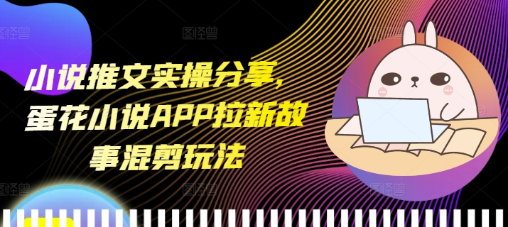 小说推文实操分享，蛋花小说APP拉新故事混剪玩法-鼎铸网