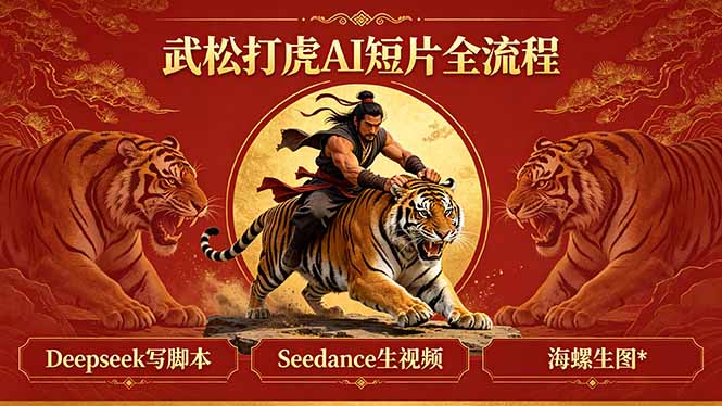 武松打虎AI短片全流程：Deepseek写脚本+Seedance生视频+海螺生图-鼎铸网