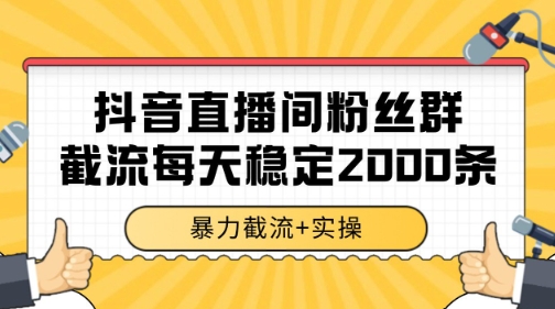 抖音直播间粉丝群暴力截流，一台电脑每天稳定2000条数据【揭秘】-鼎铸网