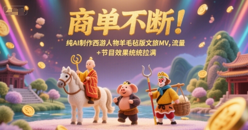 商单不断！纯AI制作西游人物羊毛毡版文旅MV，流量+节目效果统统拉满-鼎铸网