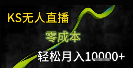KS无人直播25年最新玩法，只需一部手机，轻松月入1W+【揭秘】-鼎铸网