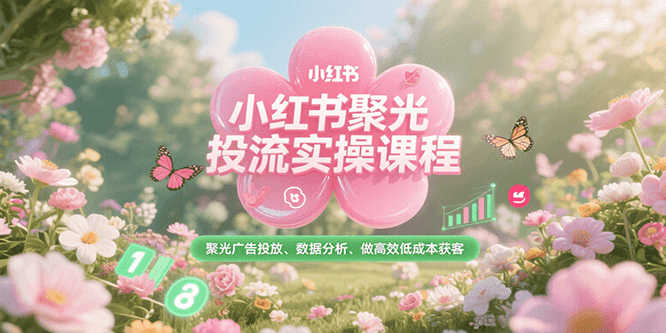 小红书聚光投流实操课程，聚光广告投放、数据分析、做高效低成本获客-鼎铸网