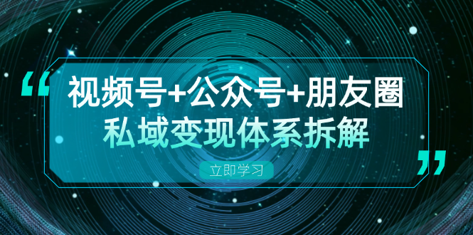 视频号+公众号+朋友圈私域变现体系拆解，全体平台流量枯竭下的应对策略-鼎铸网
