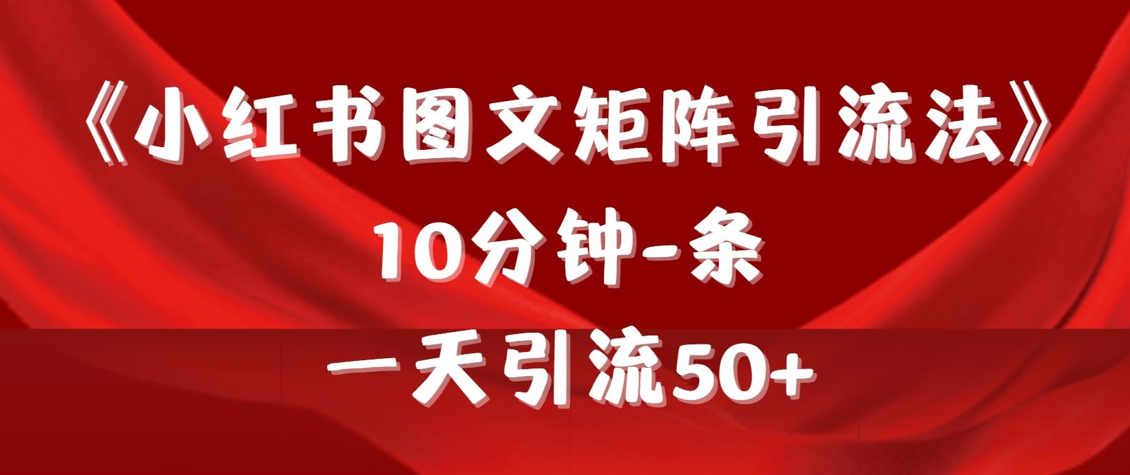 (9538期)《小红书图文矩阵引流法》 10分钟-条 ，一天引流50+-鼎铸网
