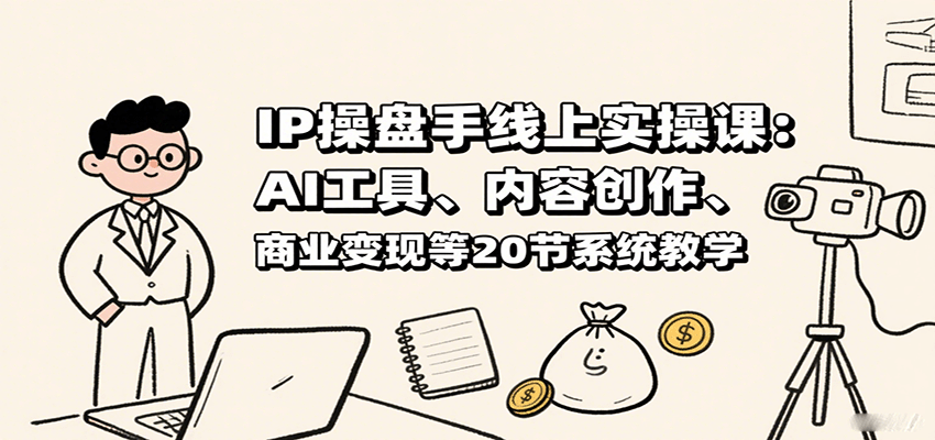 IP操盘手线上实操课：AI工具、内容创作、商业变现等20节系统教学-鼎铸网