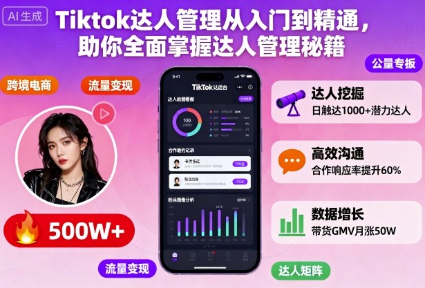 Tiktok达人管理从入门到精通，助你全面掌握达人管理秘籍-鼎铸网